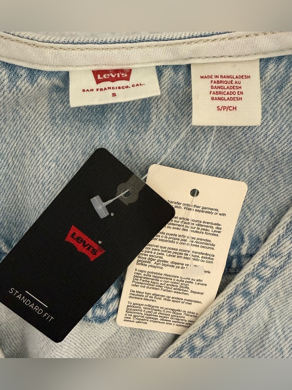Levi’s Vianna Denim Vest Dress Button Front Light Wash Size Small - Picture 8 of 12